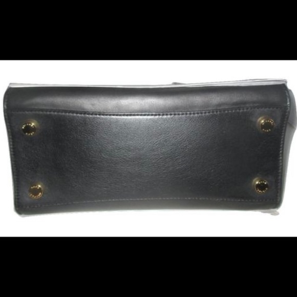Michael Kors Hamilton Traveler Black Leather Handbag with Gold Hardware